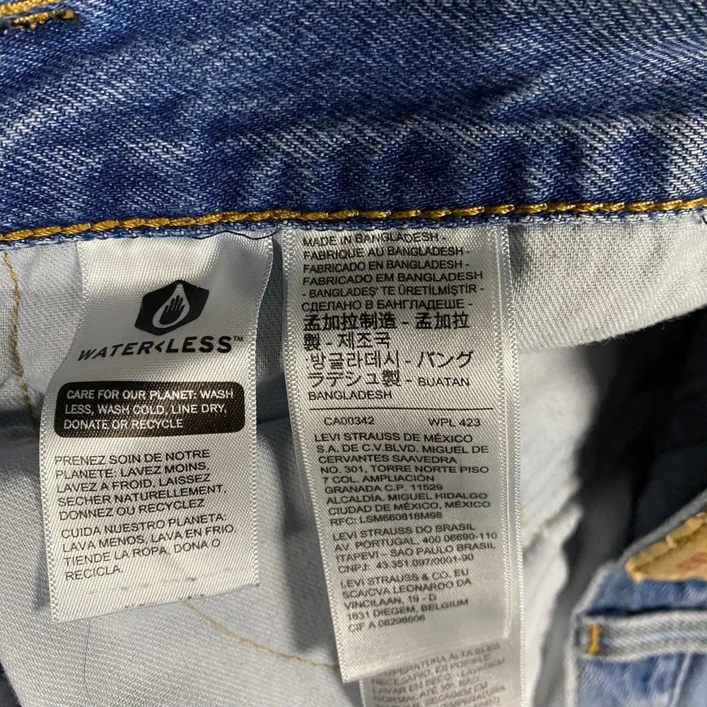 Levis 505 Regular Fit Denim Shorts Mens 40 Blue Mid Wash Cotton Jean Shorts‎